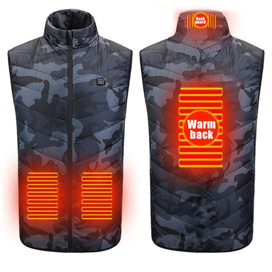 Camouflage Heating Vest Men's Warm Vest USB Charging Heating